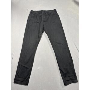 ASKET Chino Pants Mens 34x32 Regular Tapered Black Dark Pockets Casual